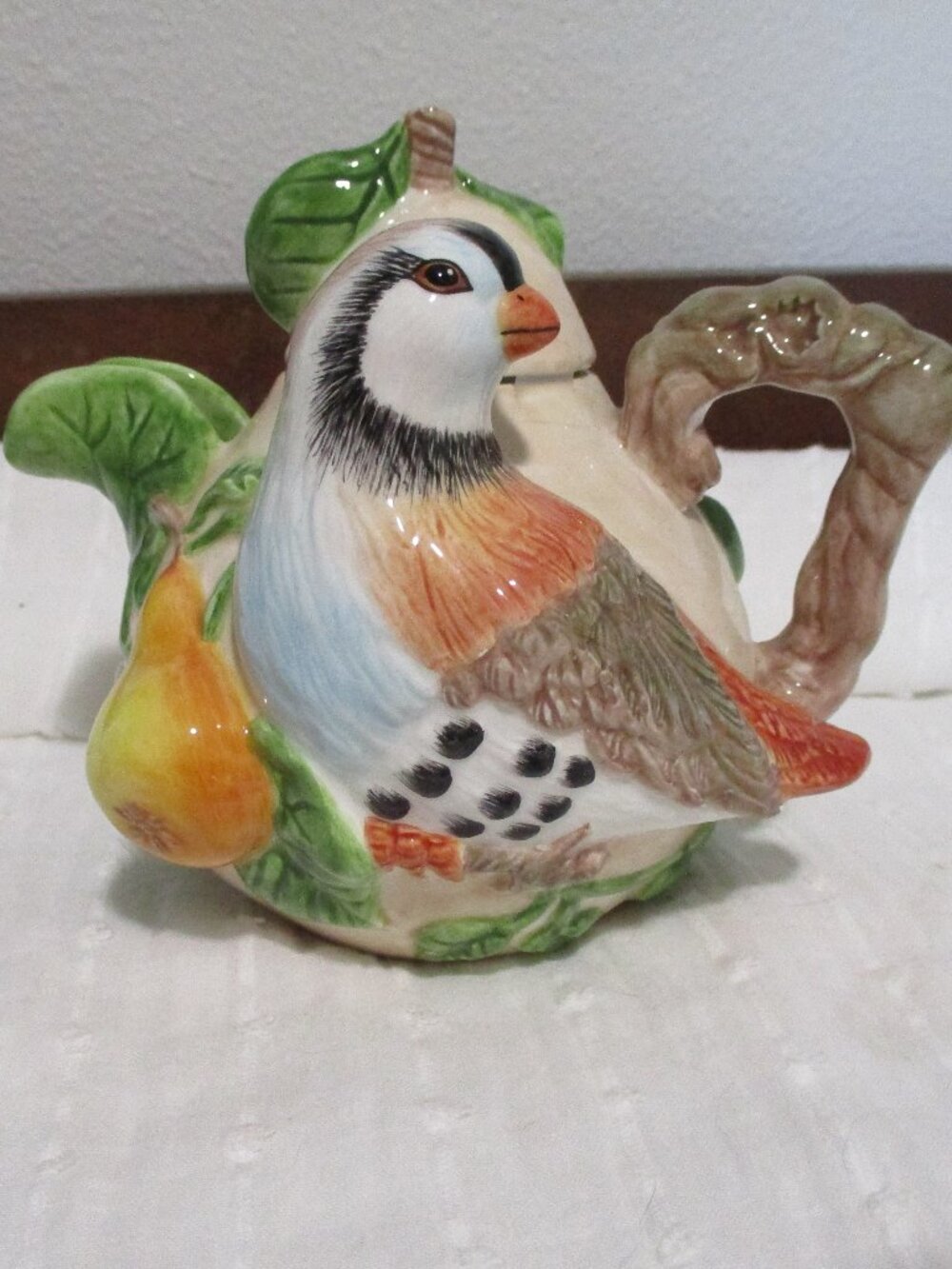 Porcelain teapot Partridge in a Pear Tree